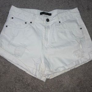 white jean shorts